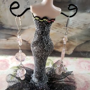 Dangle Earrings Pink AB Lampwork